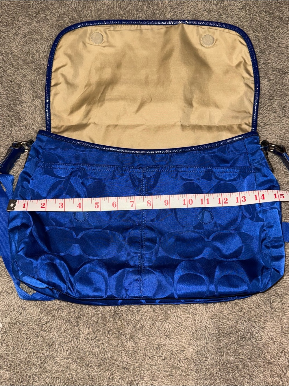 Coach Electric Blue Signature Crossbody Bag - Picture 8 of 9